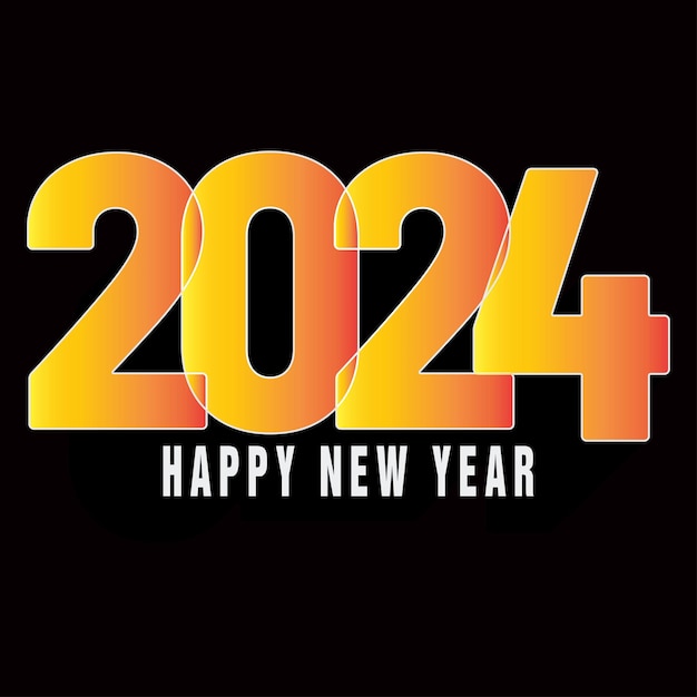 Feliz año nuevo 2024 Diseño vectorial