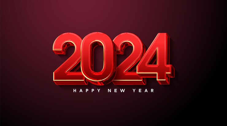 Feliz año nuevo 2024 diseño vectorial
