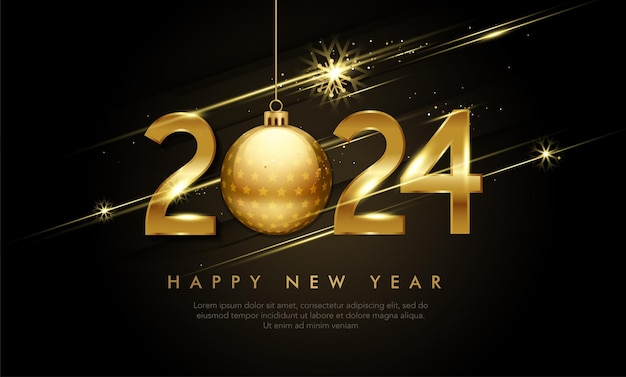 Feliz año nuevo 2024 diseño