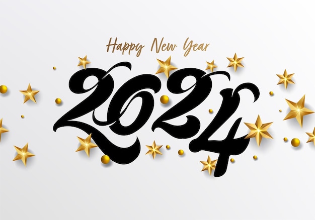 Vector feliz año nuevo 2024 diseño