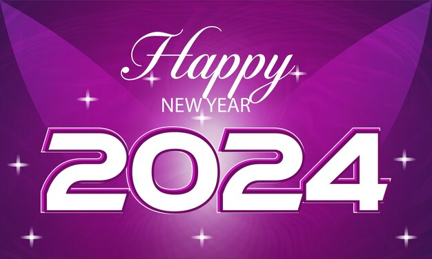 Feliz año nuevo 2024 efecto de texto editable