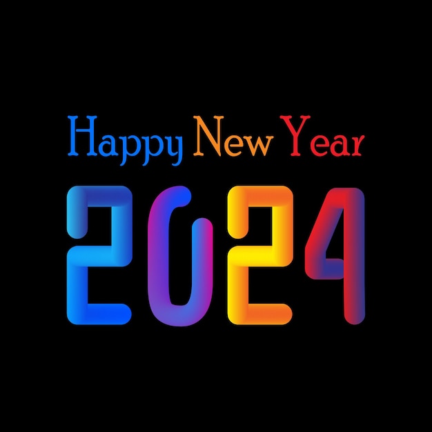 feliz año nuevo 2024 efecto de texto