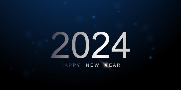 feliz año nuevo 2024 elegante diseño de fuente ilustración vectorial
