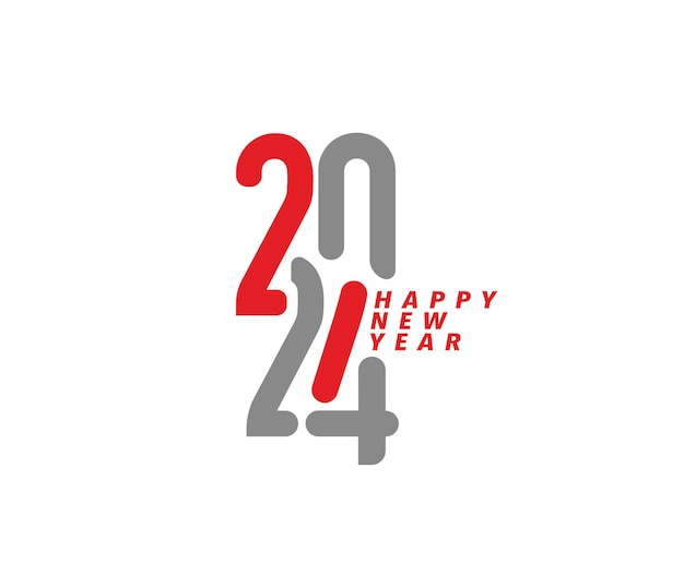 Feliz año nuevo 2024 Elemento de diseño de tipografía de texto diseño de banner de volante