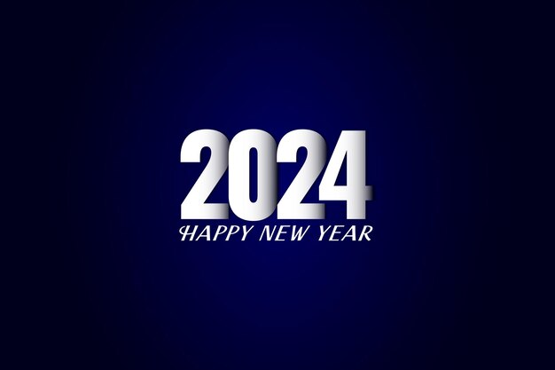 feliz año nuevo 2024 con fondo azul oscuro