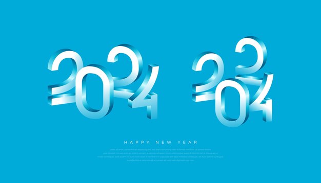 Feliz año nuevo 2024 fondo Diseño de tarjetas de felicitación navideñas Ilustración vectorial