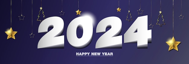 Feliz año nuevo 2024 Fondo de lujo Diseño de tarjetas de felicitación Pósters de pancartas