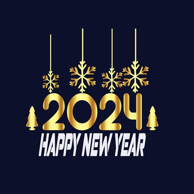 Feliz año nuevo 2024 Hermoso banner web de vacaciones o cartel con G