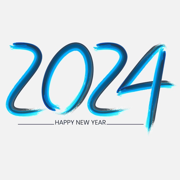 Feliz año nuevo 2024 inscripción en la pared Ilustración vectorial Esbozo para la creatividad
