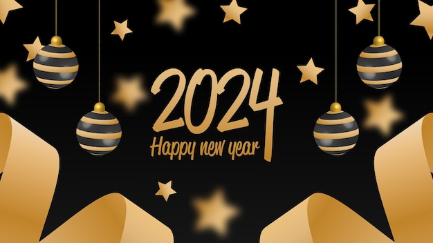 Feliz año nuevo 2024 plantilla