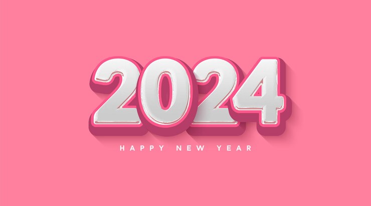 feliz año nuevo 2024 en rosa
