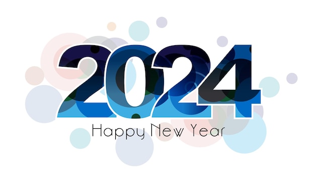 Feliz año nuevo 2024 Tarjeta de felicitación de año nuevo Año nuevo Plantilla de fondo brillante