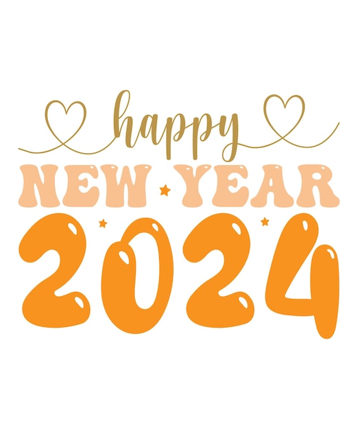 Feliz año nuevo 2024 tipografía año nuevo 2024