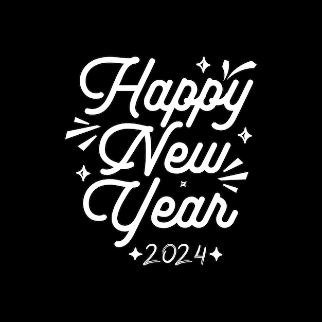 Feliz año nuevo 2024 Vector de diseño de camisetas