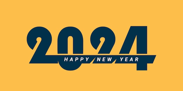 feliz año nuevo 2024 vector de diseño de tarjeta de invitación