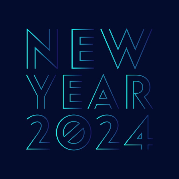 Feliz año nuevo 2024 vector de letras