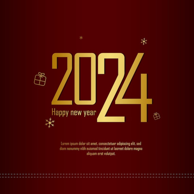 Feliz año nuevo 2024 Vector de tarjetas de lujo