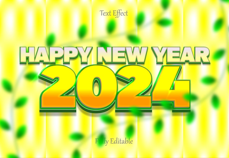 Vector feliz año nuevo 2024.