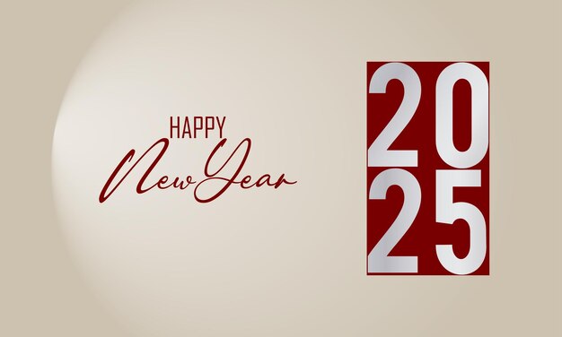Feliz año nuevo 2025 Año nuevo Fondo beige