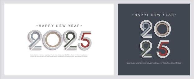 Feliz año nuevo 2025 concepto colorido para la celebración del año nuevo 2025 en el fondo del set
