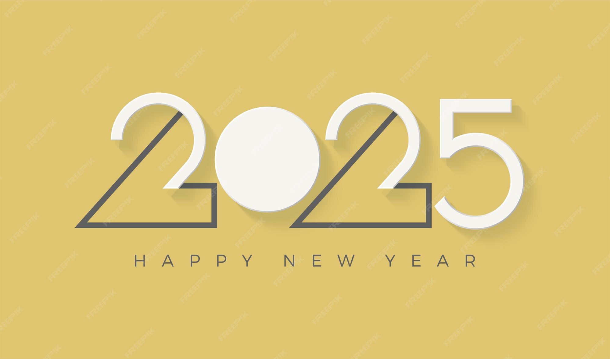 Feliz año nuevo 2025 con concepto de mercado de valores diseño con ilustración de fondos