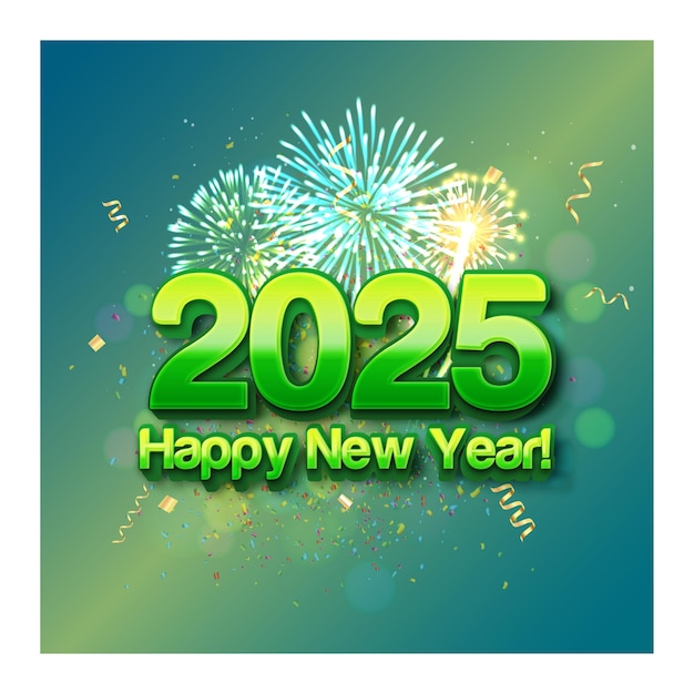 Feliz año nuevo 2025 concepto de post