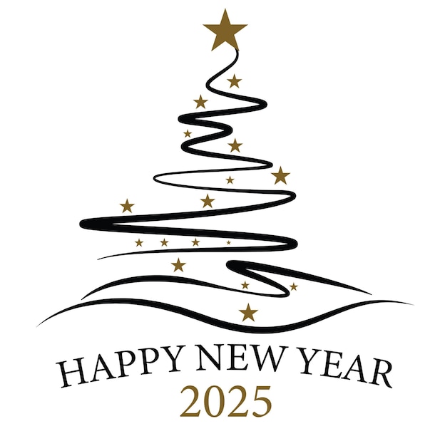 Feliz año nuevo 2025 decoración del árbol de Navidad