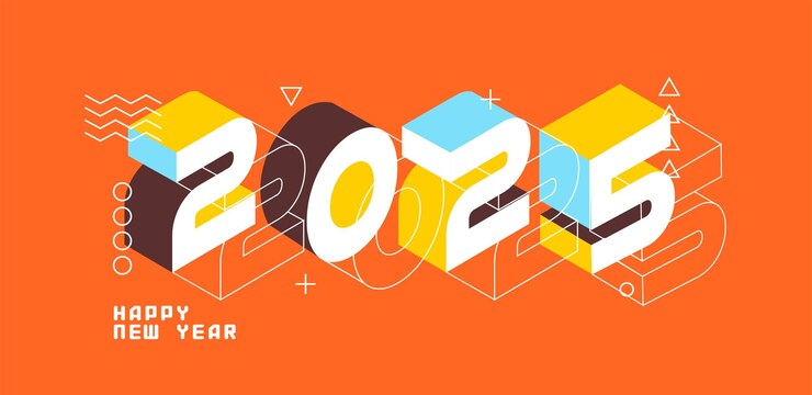 Feliz año nuevo 2025 con un diseño colorido