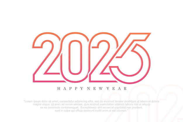 Feliz año nuevo 2025 diseño diseño de texto del logotipo 2025 concepto de celebración del año nuevo ilustración vectorial