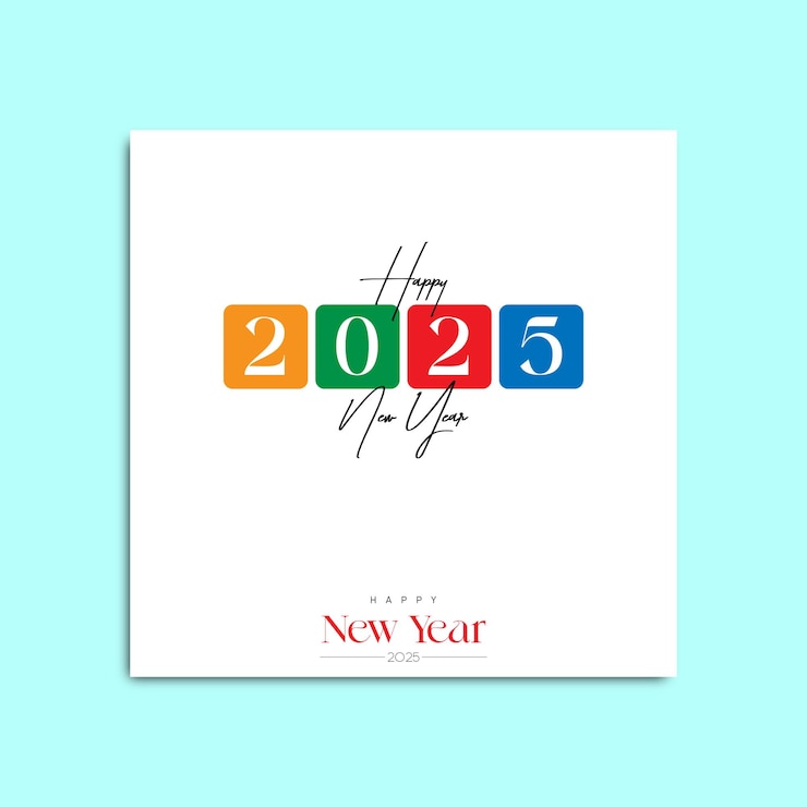 Vector feliz año nuevo 2025 diseño diseño de texto de logotipo 2025 concepto de celebración del año nuevo