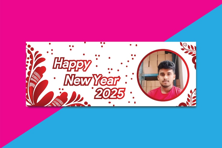 Feliz año nuevo 2025 Diseño de foto de portada de Facebook