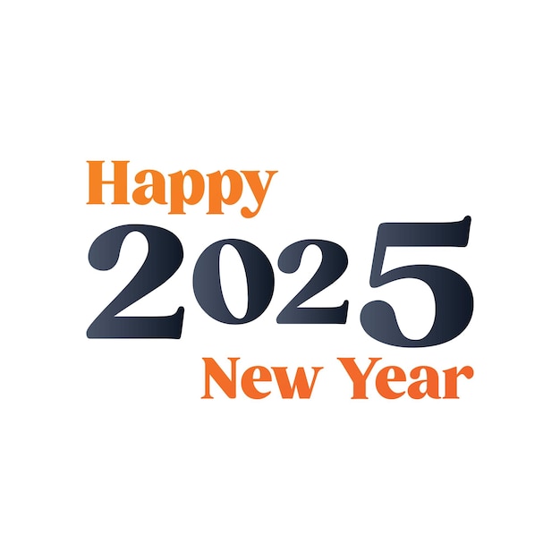Feliz año nuevo 2025 diseño de logotipo de texto Celebración del año nuevo