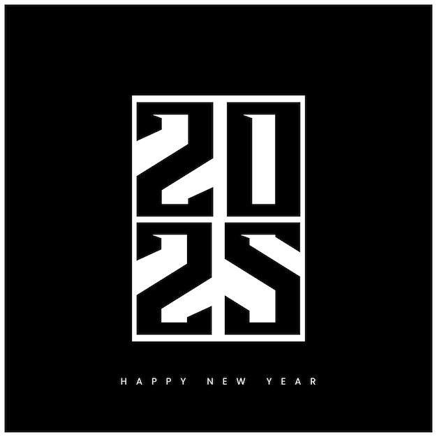 Feliz año nuevo 2025 Diseño tipográfico