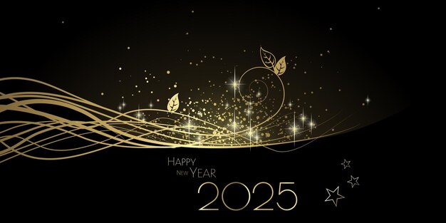 Feliz año nuevo 2025 diseño