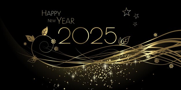 Feliz año nuevo 2025 diseño