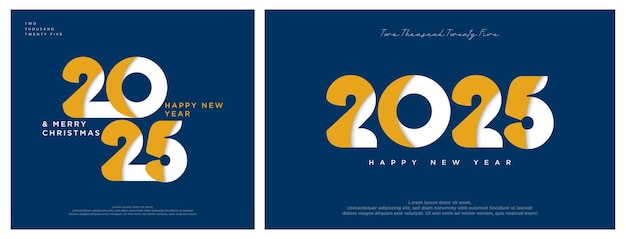 Feliz año nuevo 2025 con dos números de color celebración del año nuevo 2025 Feliz año Nuevo 2025
