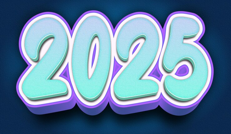 Vector feliz año nuevo 2025 escritura de textos