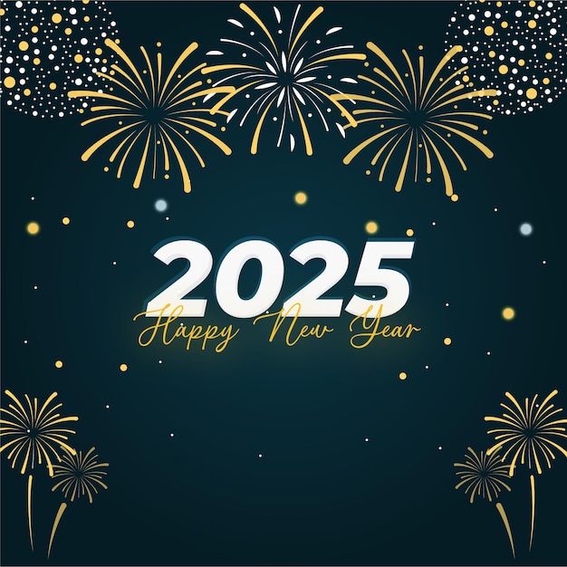 Feliz año nuevo 2025 estandarte de año nuevo
