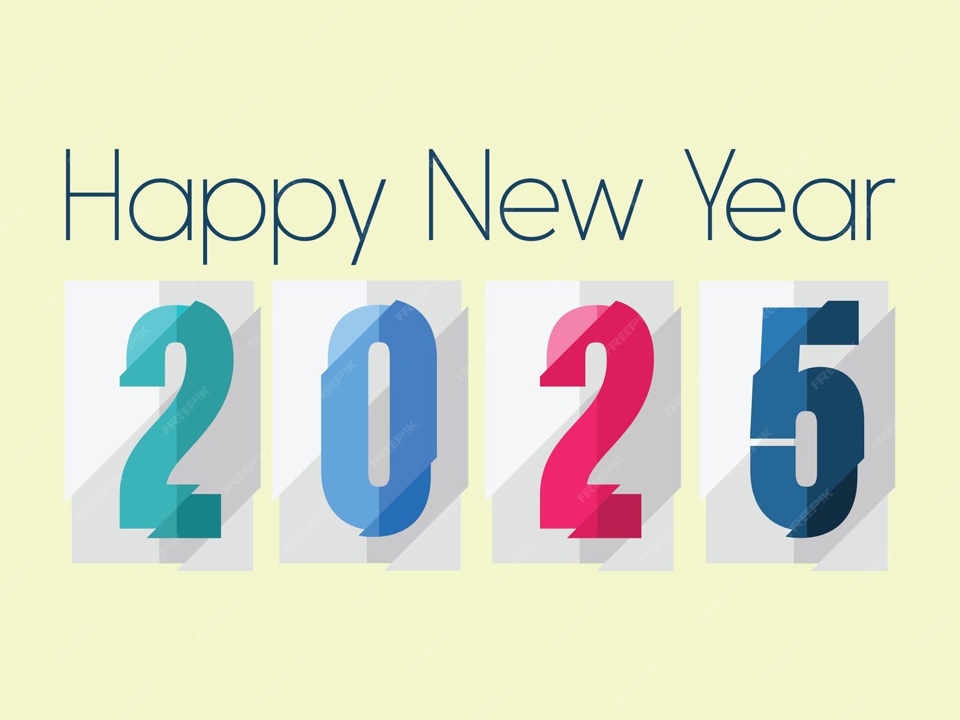 Feliz año nuevo 2025 con el estandarte del concepto de negocio El número de año 2025 está