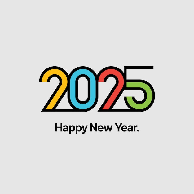 Feliz año nuevo 2025 y Feliz Navidad Logotipo
