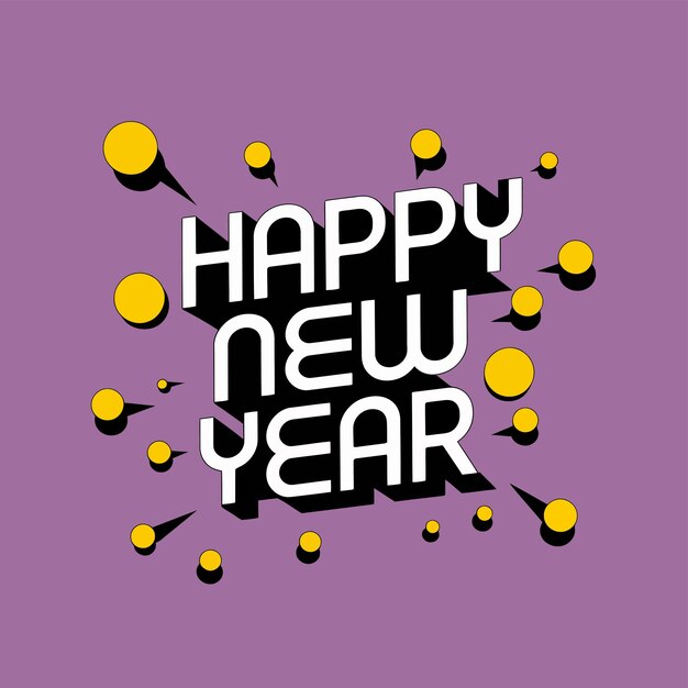 Feliz año nuevo 2025 Feliz vector de año nuevo Feliz tipografía de año Nuevo Feliz ilustración de año nuevo