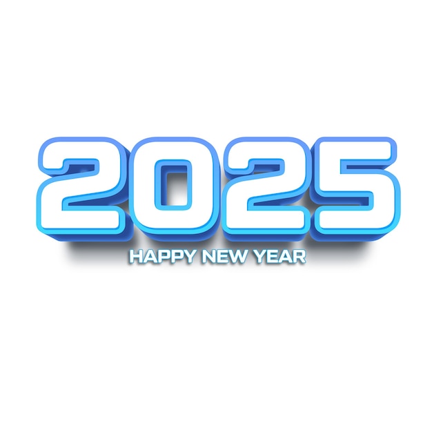 Feliz año nuevo 2025 fondo blanco elegante Vector Premium
