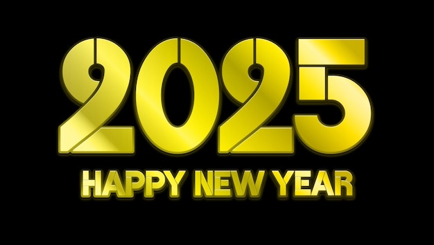 Feliz año nuevo 2025 Fondo negro