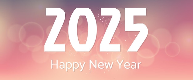 Feliz año nuevo 2025 inscripción en fondo borroso
