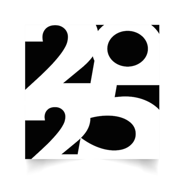 Feliz año nuevo 2025 plantilla de estandarte de arte moderno diseño minimalista moderno xD