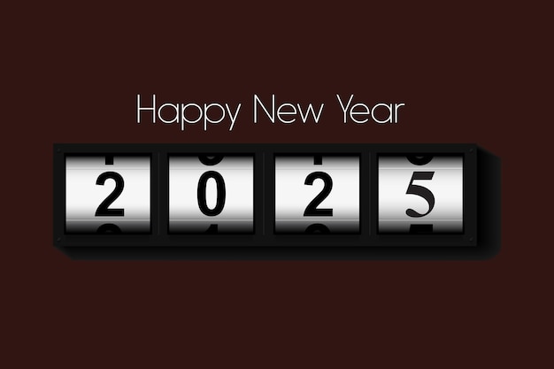 feliz año nuevo 2025 plantillas de contraste plano