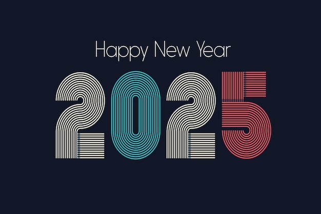 Feliz año nuevo 2025 plantillas planas