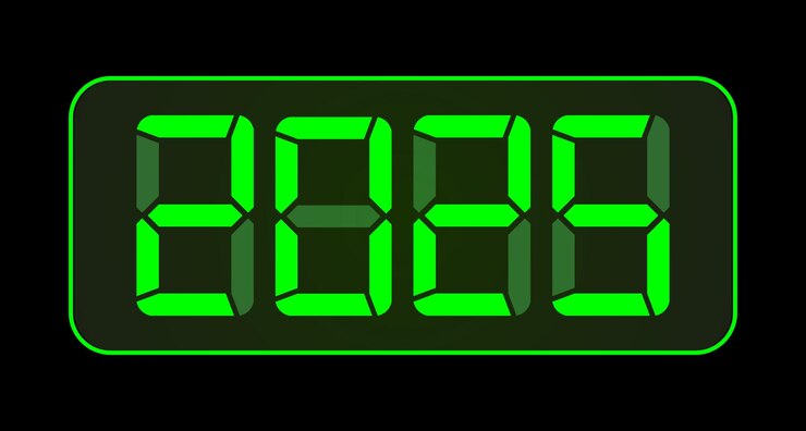 Vector feliz año nuevo 2025 reloj digital reloj electrónico reloj de alarma reloj de cuenta atrás de navidad