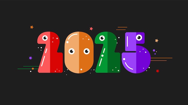 Feliz Año Nuevo 2025 Renderización 3D de texto Diseño de tipografía Elemento diseño de banner de volante