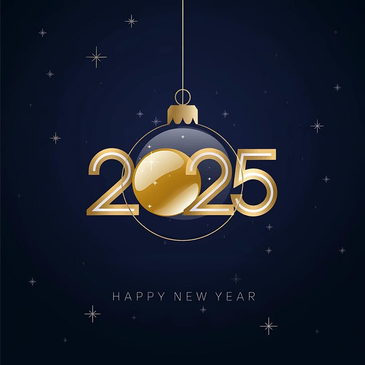 Feliz año nuevo 2025 tarjeta de celebración Vector de fondo